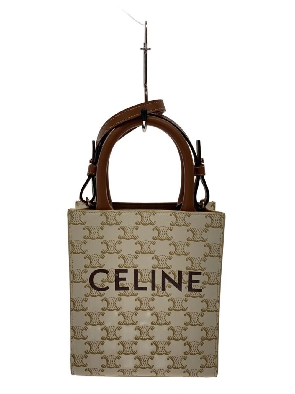 Celine Vertical Shoulder Bag White All over